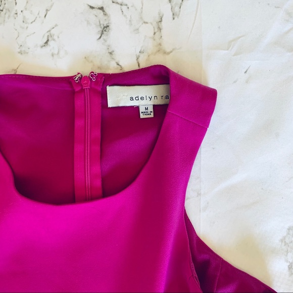 Adelyn Rae Gemma Woven Fit & Flare Magenta Dress - Picture 3 of 5